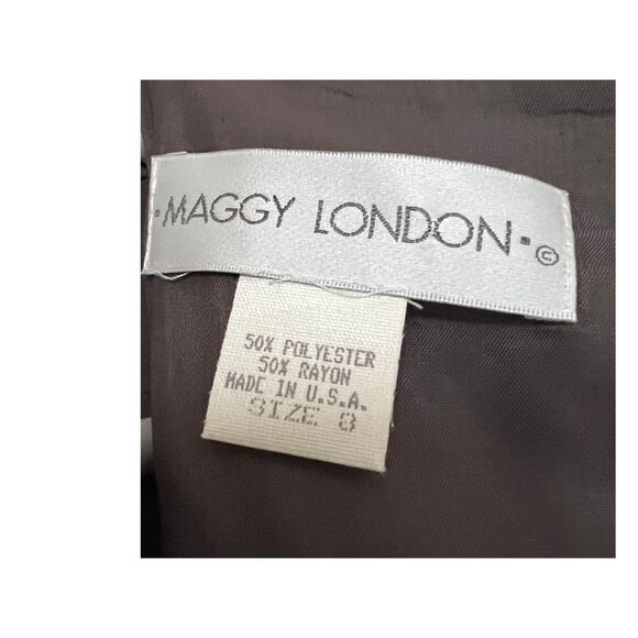 Maggy London Dress Women's Size 8 Gray Sleeveless Sheath Dress Petites - Picture 4 of 11